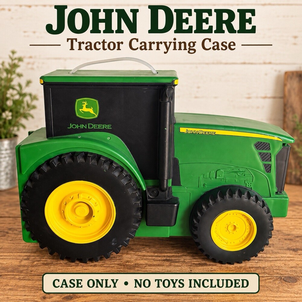 John Deere Tractor Shaped Carrying Case Farm Toy Storage Organizer Case Only